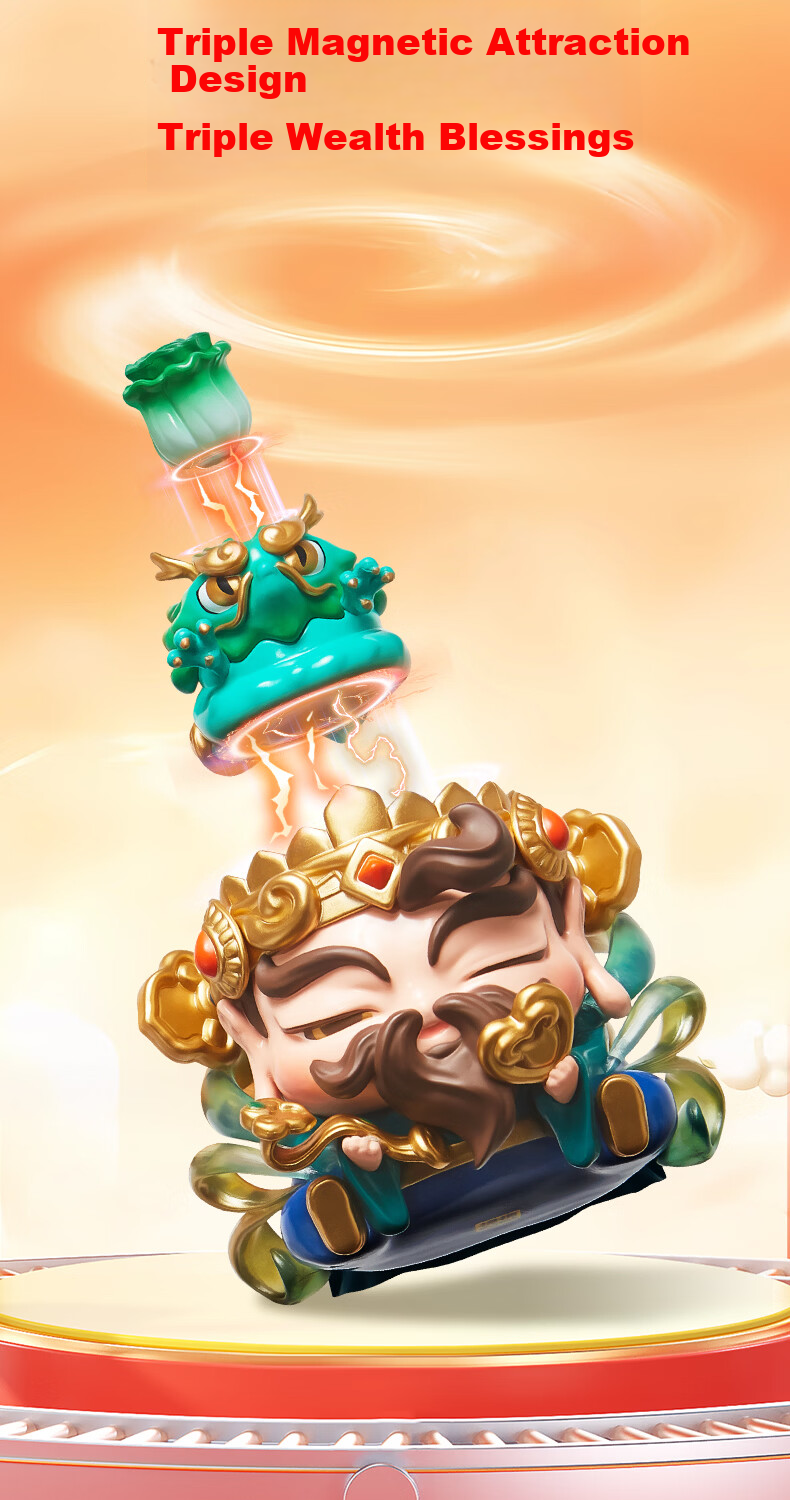 Fufu Tie Tie Five-Way God of Wealth New Year Wish Blind Box Lucky Trendy Figurine Creative Chinese Style Year of the Horse Gift Ornament 12
