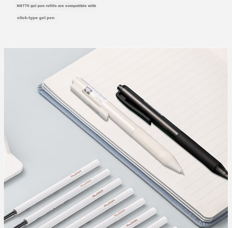 NUSIGN Tri-Color Click Gel Pen Refills Black Extra Ink 3-Pack Student Office Supplies NS578 Premium Brand by Deli 6