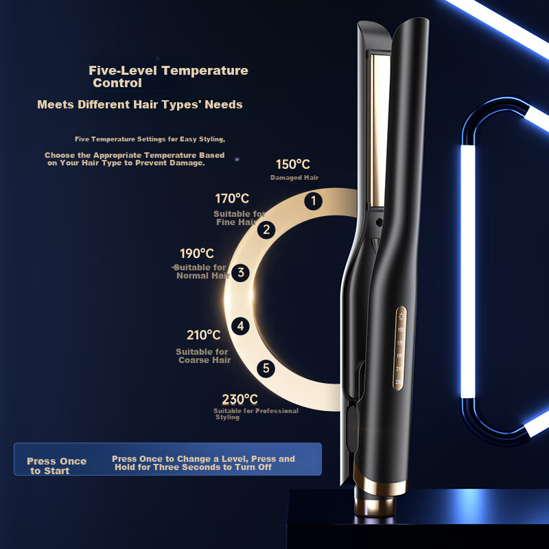 RTICS Men's Hair Straightener and Curler Dual-Use Ionic Hair Styling Iron for Bangs