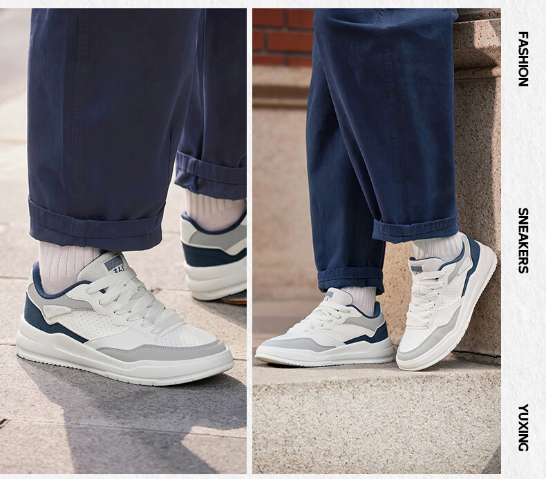 361° Yuhang Casual Men's Shoes Summer Breathable White Thick-Soled Versatile Sports Sneakers Board Shoes Men 672616620-1 35