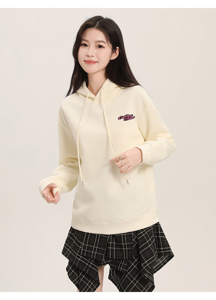 Yipintiancheng Spring 2025 New Women's Hooded Sweatshirt, Loose Casual Pullover Long-Sleeve Letter Print Top for Wome 7