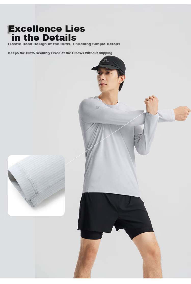 Toread Quick-Dry Long Sleeve T-Shirt Men Outdoor Summer Moisture-Wicking Breathable Ultra-Thin High Elasticity Sports Hiking Mountaineering Base Layer Shirt 7