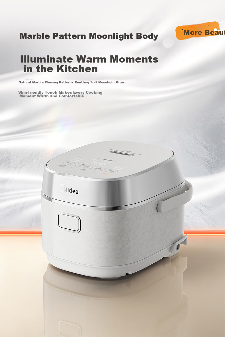 Midea Petal Pro 2.0 IH Heating Rice Cooker 4L for 5-8 People with Titanium Platinum Pot Multi-Functional Steaming and Cooking Rice Cooker MB-40HB9 25