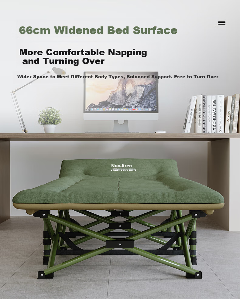 Nanjiren Folding Bed Recliner Office Single Nap Bed Care Bed American Style Ten-Leg Bed 190cm 4