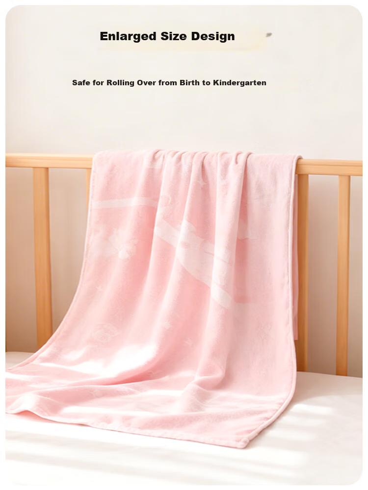9i9 Baby Bamboo Fiber Blanket Children's Quilt Summer Thin Ice Silk Cooling Quilt Air Conditioning Quilt Nap Blanket 105*108 A39 Pink 4