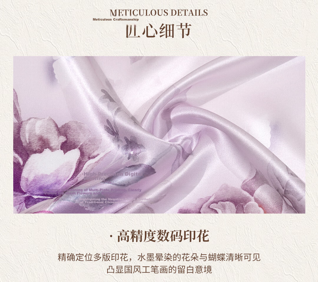 Shanghai Story 100% Mulberry Silk Printed Scarf Square Silk Scarf Gift for Mom and Girlfriend Birthday Women's Silk Scarf Gift Box 20