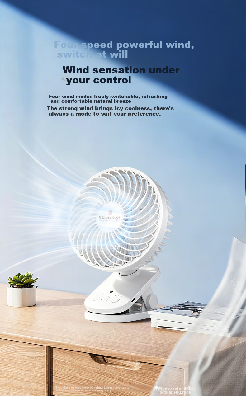 ALittleFlower Desktop Mini Fan 2026 New Dormitory Quiet Long-Lasting Desktop Fan 10