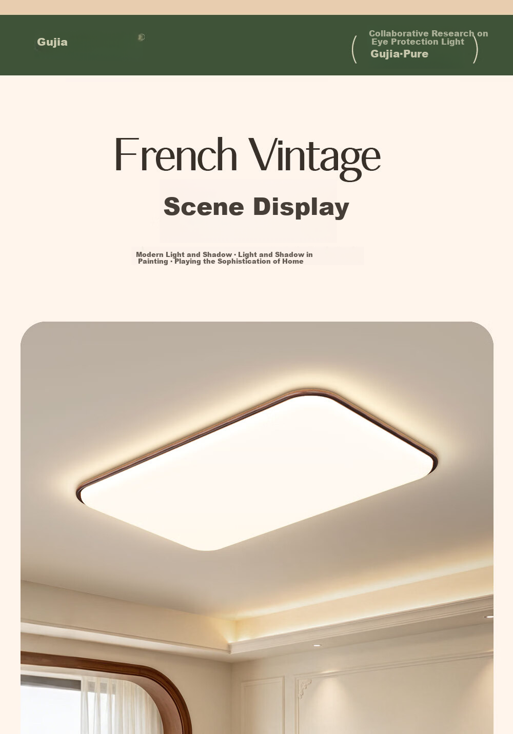 Kuka LED Ultra-thin Ceiling Light Vintage Eye-care PR Lighting Walnut 90CM for Living Room Bedroom [Installation Included] 34
