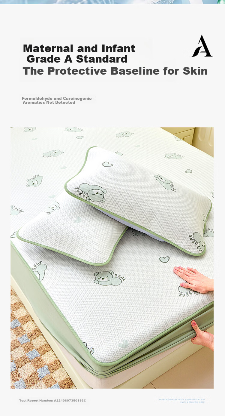 Dohia Class A Baby Cooling Ice Silk Washable Jacquard Fitted Sheet Summer Antibacterial Cooling 1.5x2m Bed 7