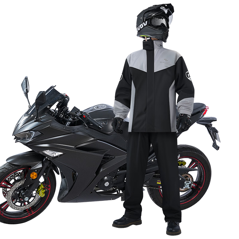 Zhengyu Motorcycle Raincoat and Rain Pants Set for Men, Adult Waterproof Split Riding Rain Gear for Delivery Riders