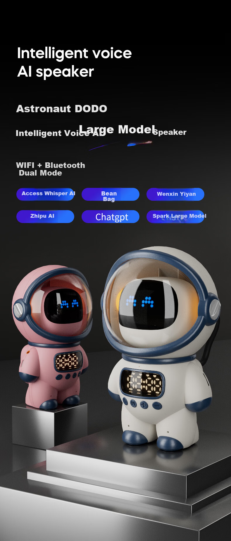 MoXiaoZhai Children's Day Bean Bag AI Robot Smart Chat Companion Toy Alarm Clock Speaker Birthday Gift for Boys and Girls 1