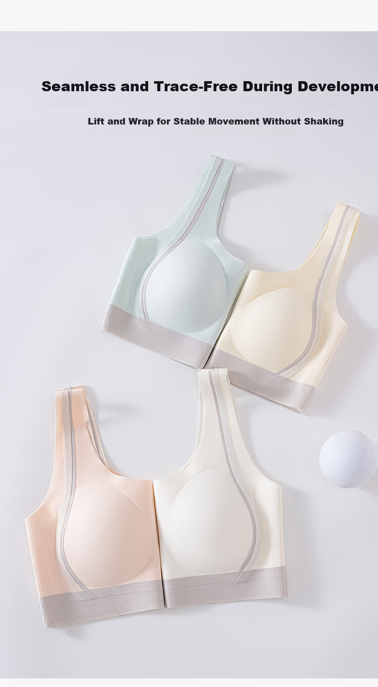Ordifen 2-Pack Teen Girls Developmental Bras for Ages 12-16, Thin Sports Running Shockproof Youth Bras for Middle and High School Girls 5