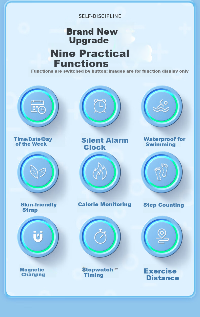 Koshi Student Watch Children's Waterproof Smart Silent Alarm Multifunctional Sports Electronic Watch for Boys Junior High School 1