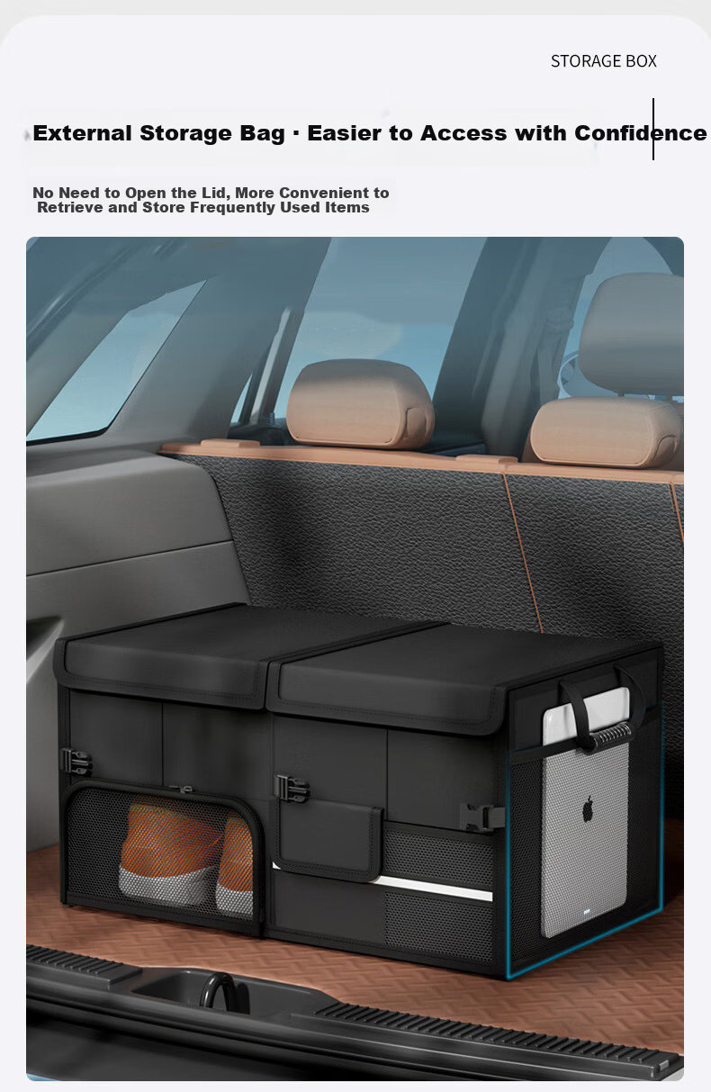 40,000km Car Trunk Storage Box Organizer Car Accessories Tailgate Camping Box 4