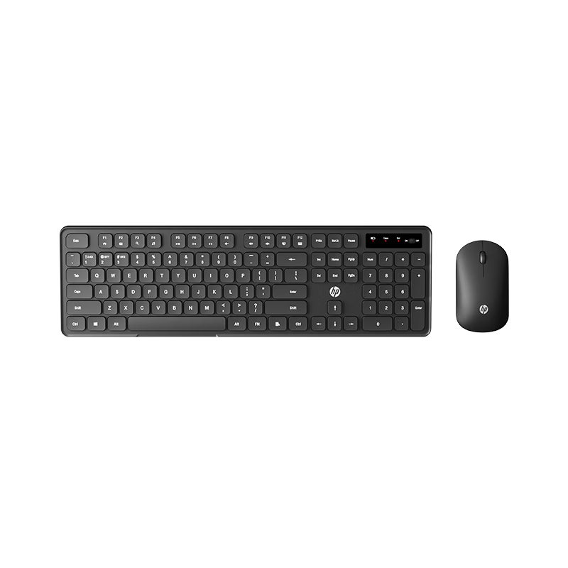 HP KM20 Wireless Keyboard and Mouse Combo Slim Portable Full-Size 104-Key 2.4G Wireless Keyboard and Mouse Set for Laptop and Office Silent Typing