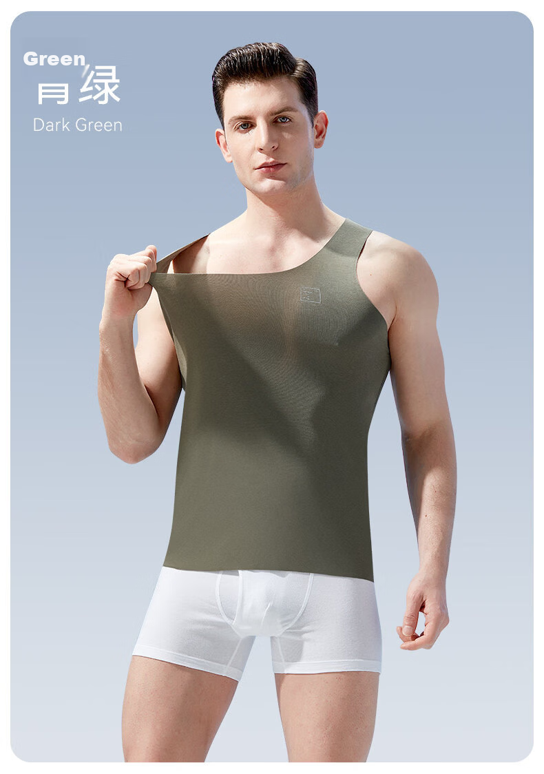 Men's Modal Vest 80s 2-Pack Summer Ice Silk High-Quality Non-Deforming Seamless Sleeveless Base Layer 18