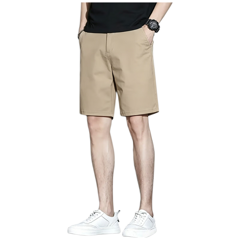 ROMON Men's Off-White Cotton Lightweight Summer Shorts 2026 New Loose Fit Versatile 5-Inch Length