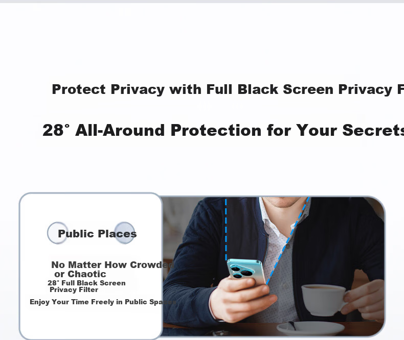 Mr. Blue Gorilla [Clear No Grid] Huawei Pura90promax Screen Protector Pura90promax Tempered Glass Anti-Fingerprint Privacy Dustproof Protective Film 2