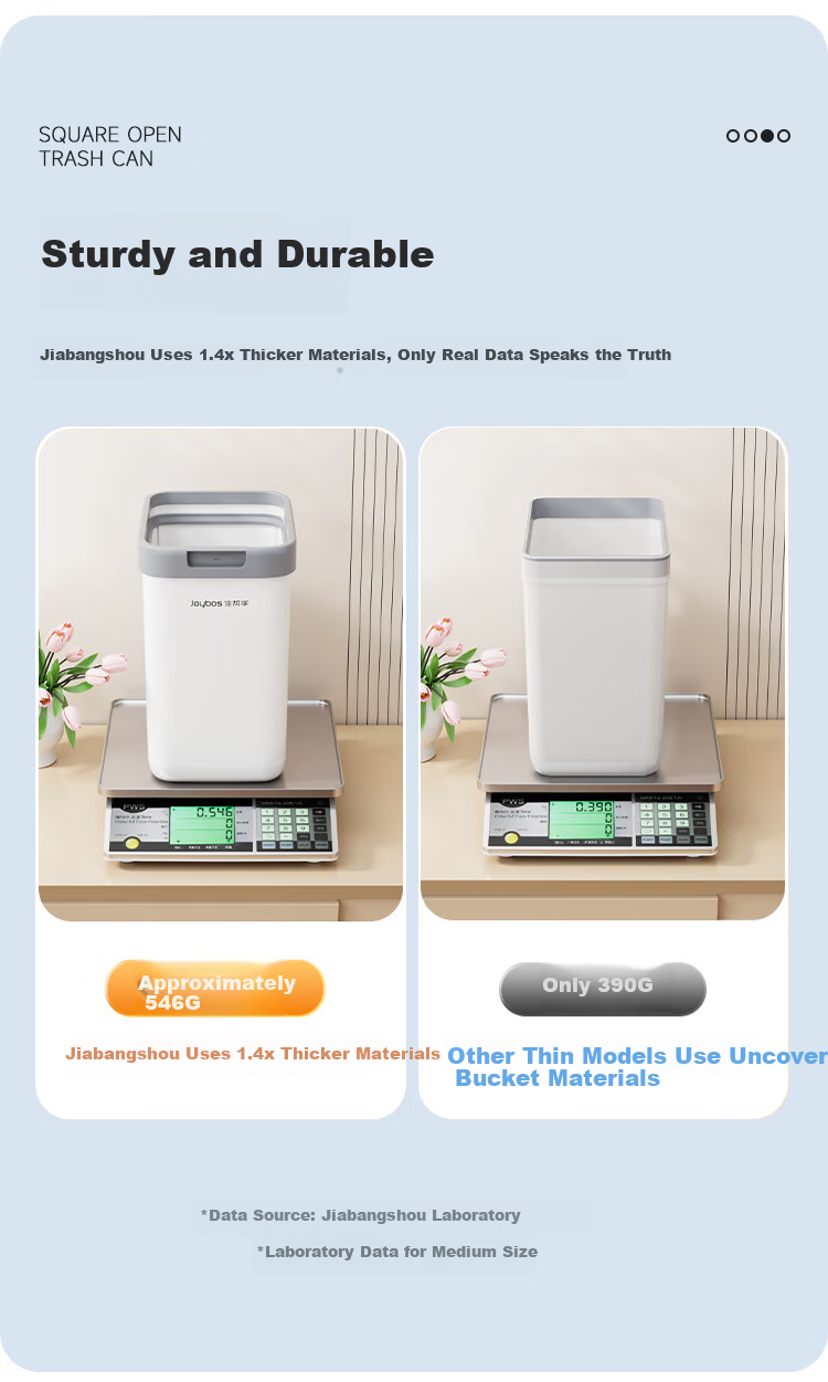 Jiabangshu 8.9L Large Lidless Trash Can for Office Dormitory Home Living Room Kitchen Bathroom Trendy Wastebasket 6