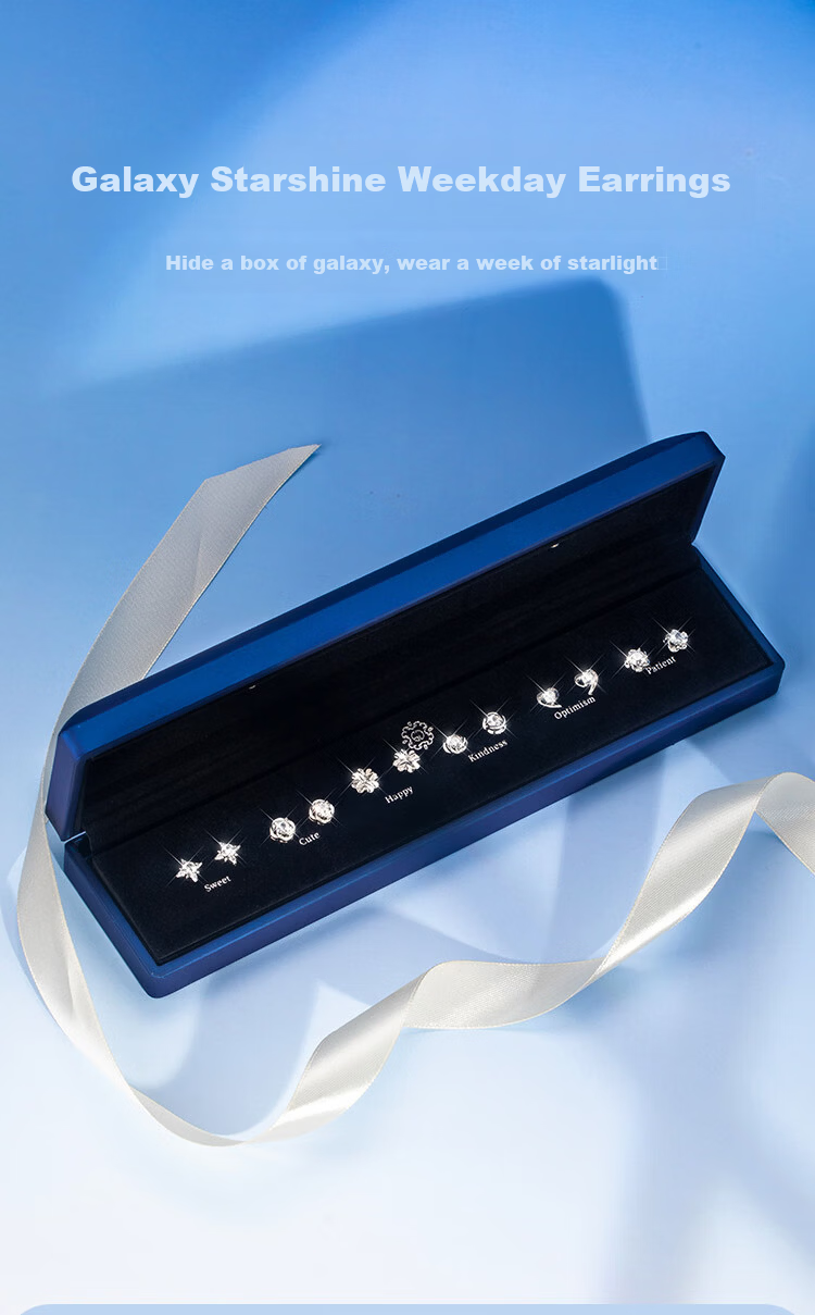 Mini&yaya 【Price Guarantee 618】999 Silver Needle Weekly Day Earrings Luxury Ear Jewelry Set 2026 New Birthday Gift 1