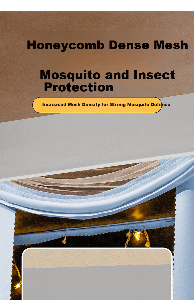 YANYANGTIAN Student Dormitory 100% Blackout Integrated Bed Curtain Mosquito Net for 0.9m Bed [Suitable for Bunk Beds] 19