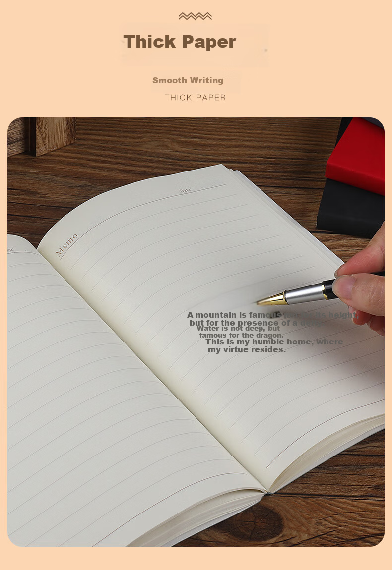 Youbili Simple Business Notebook A5 Office Meeting Notes Diary Leather Cover High-End Thickened Office Notebook 25-175 Black 5