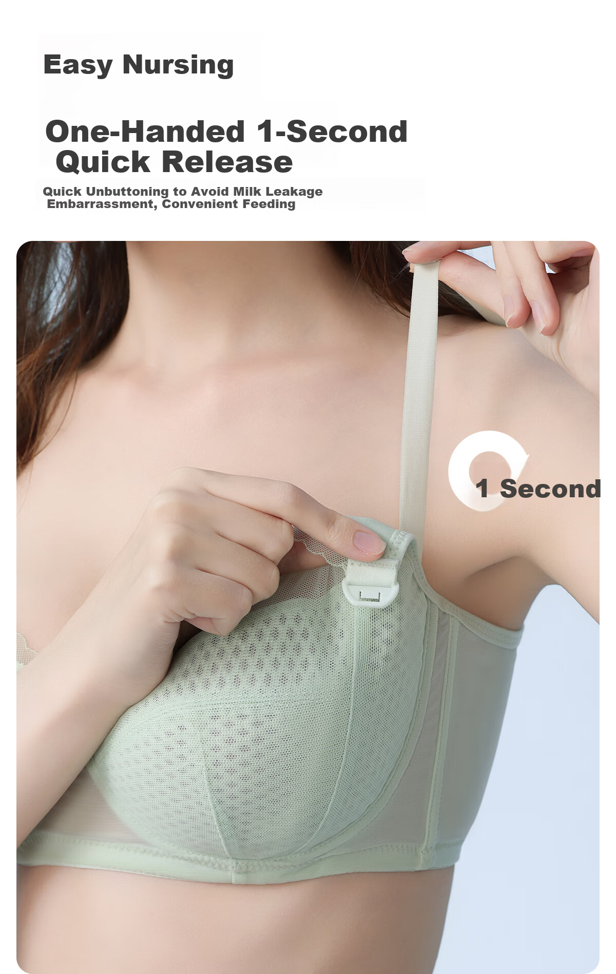 JOYNCLEON Honeycomb Cup Nursing Bra Summer Thin Maternity Breastfeeding Anti-Sagging Pink L 16