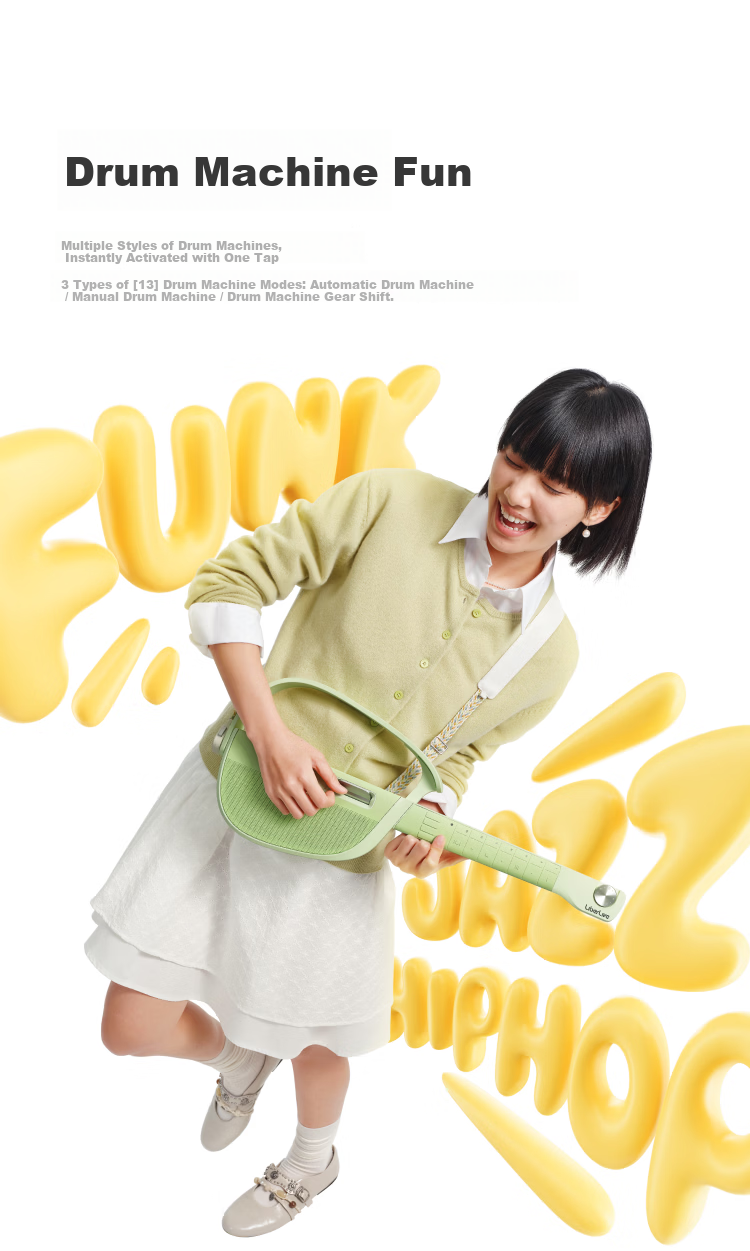 LIBERLIVE U1 [Price Match 618] Electric Guitar with Smart Auto-Tune, Portable, Beginner-Friendly Acoustic Guitar, Light Gree 11