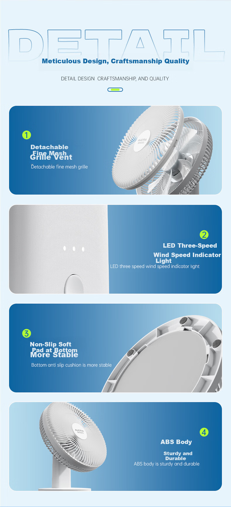 AUCMA Desktop Mini Fan JD Self-operated Home Use Ultra-quiet Air Circulation Fan Wall-mounted DC Air Conditioner FT-22WS2 10