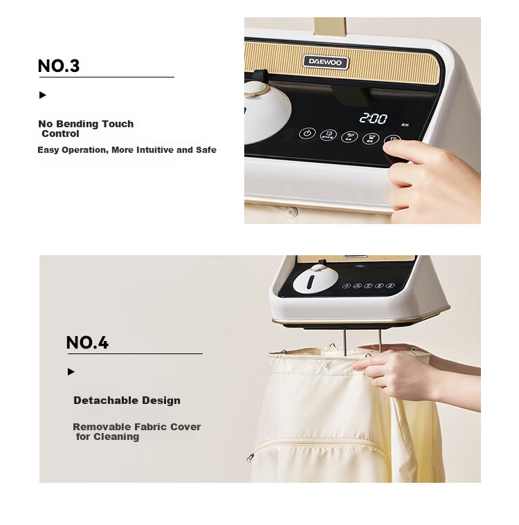 DAEWOO Portable Home Dryer Small Baby Clothes Dryer Steam Deodorizing Sterilizing Mite Removal for Dormitory Travel 14