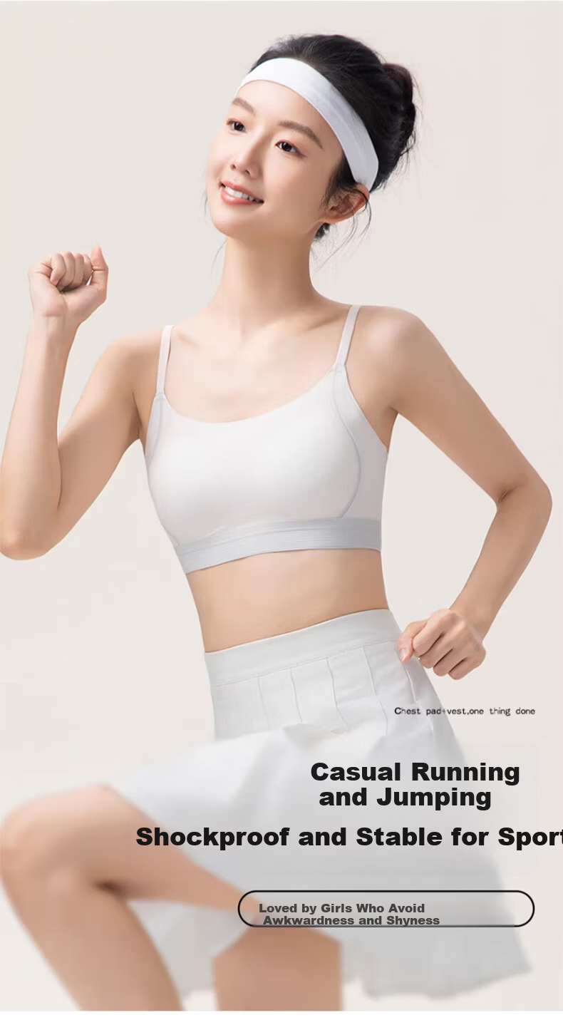 GUJIN Girls' Camisole Bra Underwear for Middle and High School Students, Youth Development Vest, Teenager Stage 2-3, White XL 3