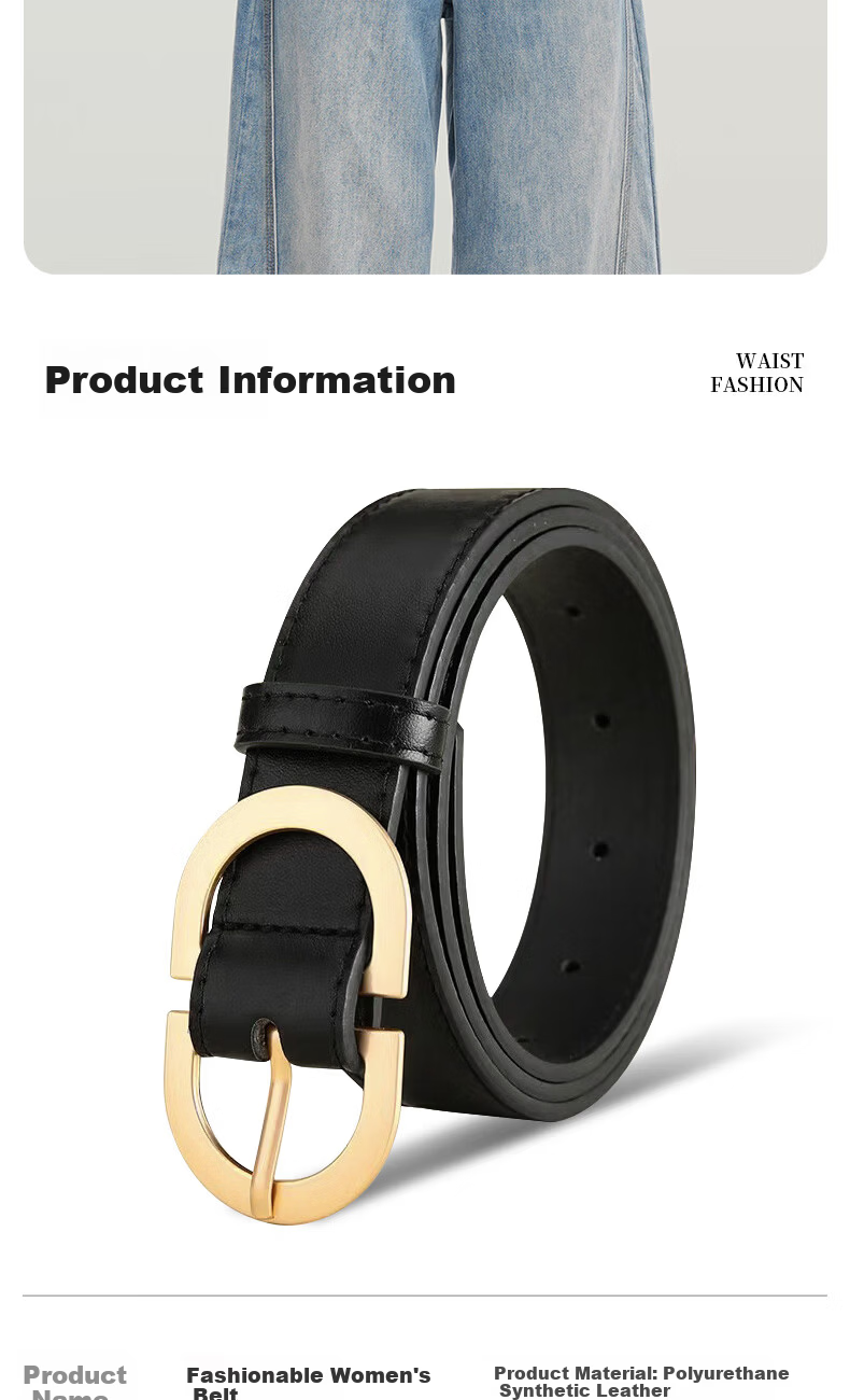 CARTELO Women's Leather Belt Denim Waist Belt Korean Style Fashion Versatile Pin Buckle Belt Birthday Gift for Girlfriend 9