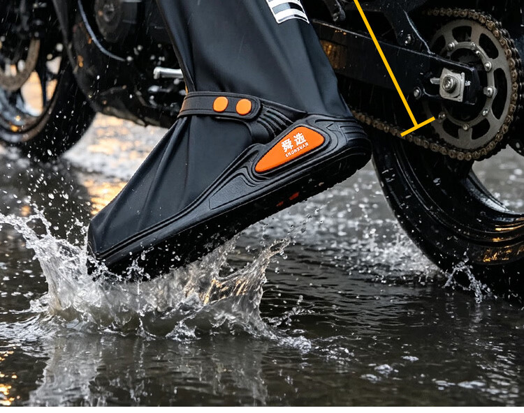 Shunxuan Waterproof Shoe Covers Rain Shoe Covers Non-slip Wear-resistant Thickened Portable Rain Boots Reusable for Men and Women Outdoor Cycling Rain Water Wading SXT-Y02 XXL Size (46-47) 8