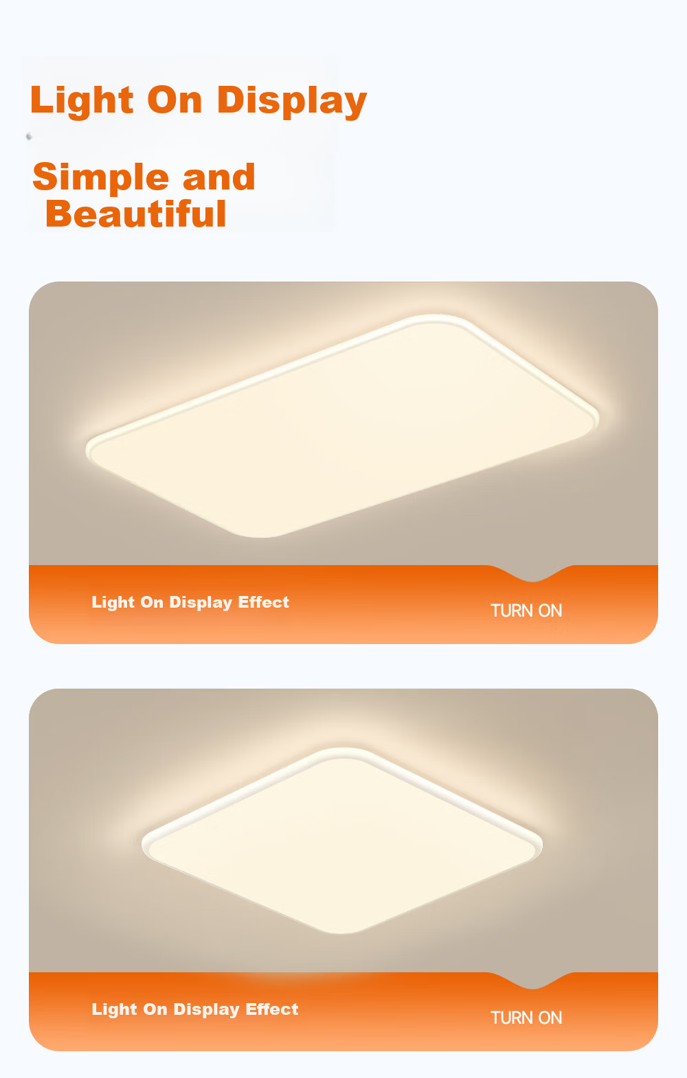 Kuka LED Ceiling Light Eye Protection Integrated Quick Install Living Room Bedroom Lamp 48cm Square Three Colors [Installation Included] 26