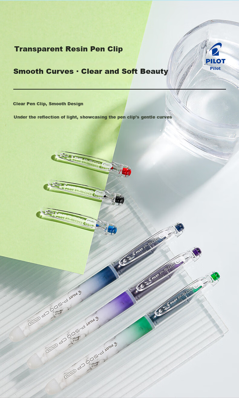 PILOT P500 CP Red 0.5mm Gel Pen Signature Pen Student Stationery Water-Based Red Pen Teacher Correction Liquid Rollerball Pen 6pcs 6
