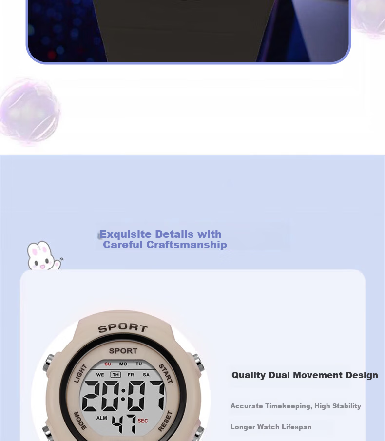 YAJIA Digital Watch Waterproof Multifunctional Sports Student Watch for Kids Teens Fashion Ins Style 10