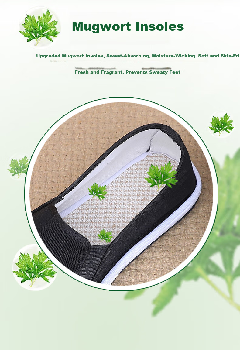 Yidisen Old Beijing Cloth Shoes Official Genuine Handmade Mugwort Deodorant Breathable Soft Sole Non-slip Middle-aged and Elderly Black 37 4