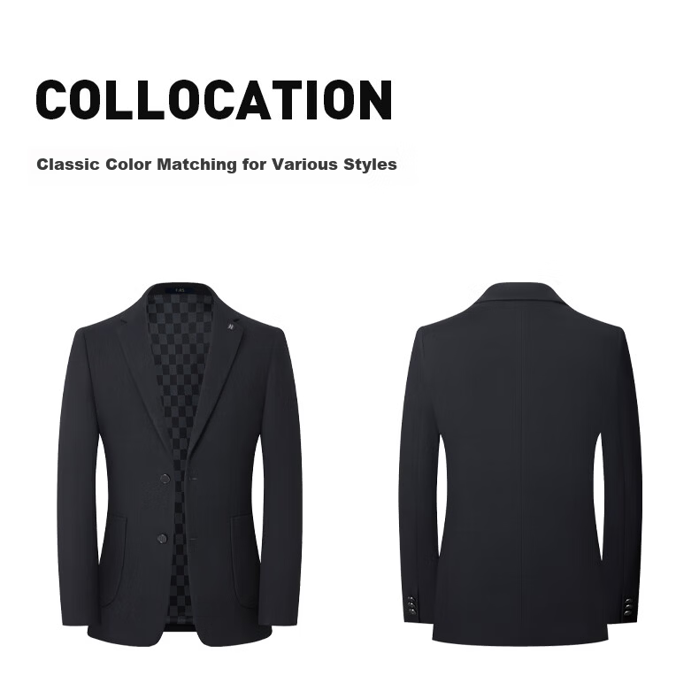 Shanshan Men's Wool-Blend Business Casual Slim Fit Suit Jacket Spring Autumn Winter 8