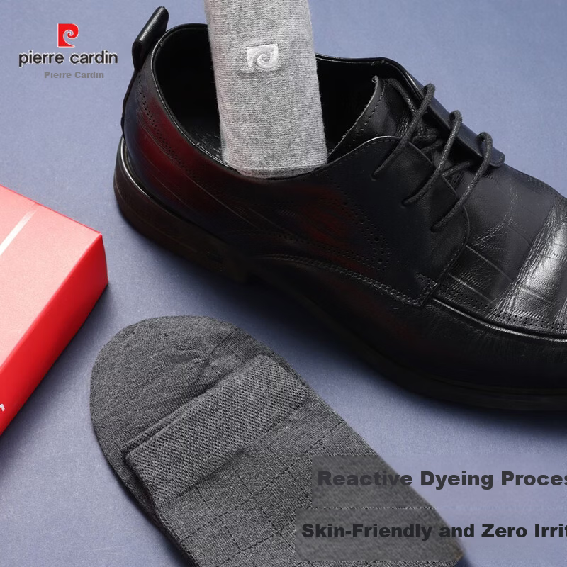 Pierre Cardin Men's 10A Antibacterial Pure Cotton Odor-Resistant Business Casual Mid-Calf Socks 5-Pack
