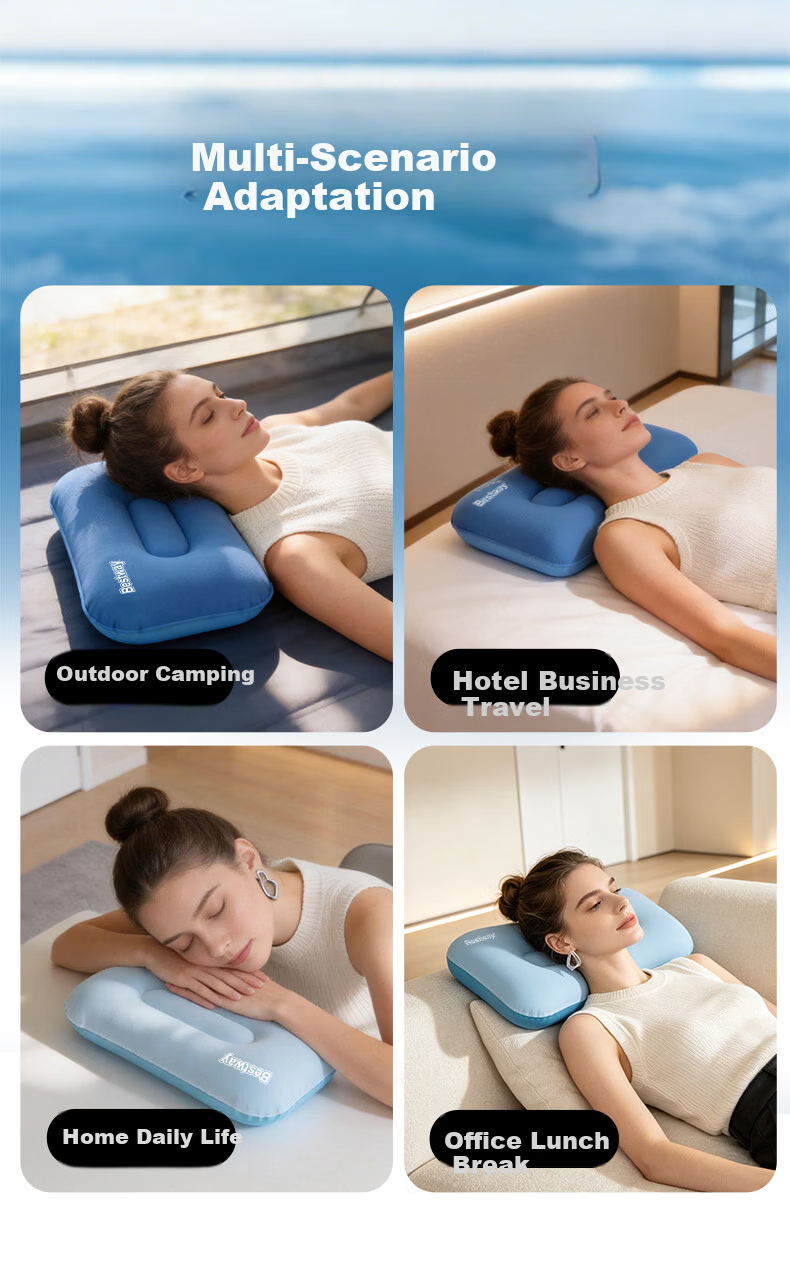 Bestway Press-Activated Self-Inflating Travel Pillow Portable Comfortable Nap Camping Sleep Pillow 671RA 7