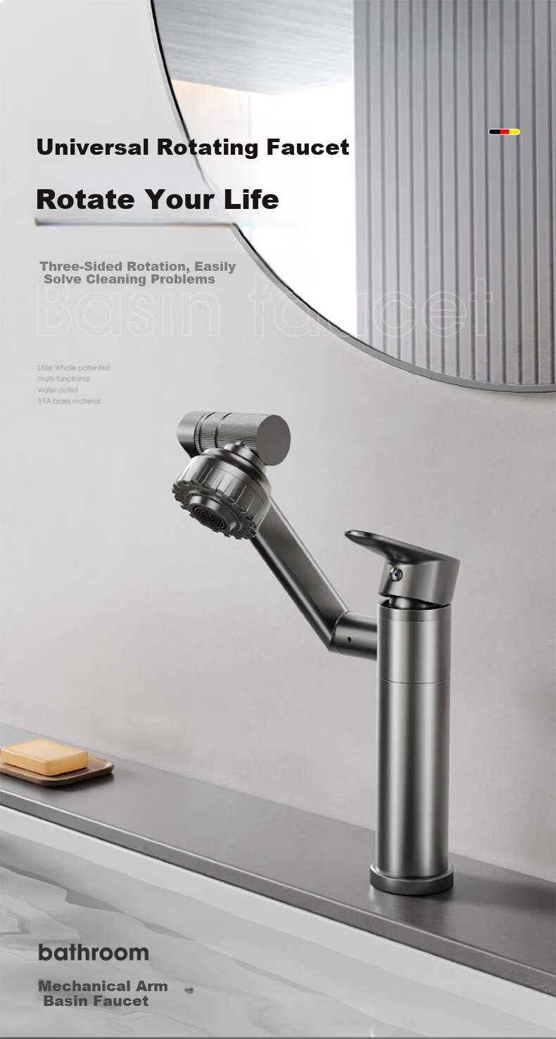HOMK German Bathroom Faucet Basin Mixer Tap Hot and Cold Water Sink Faucet for Washbasin Vanity 3