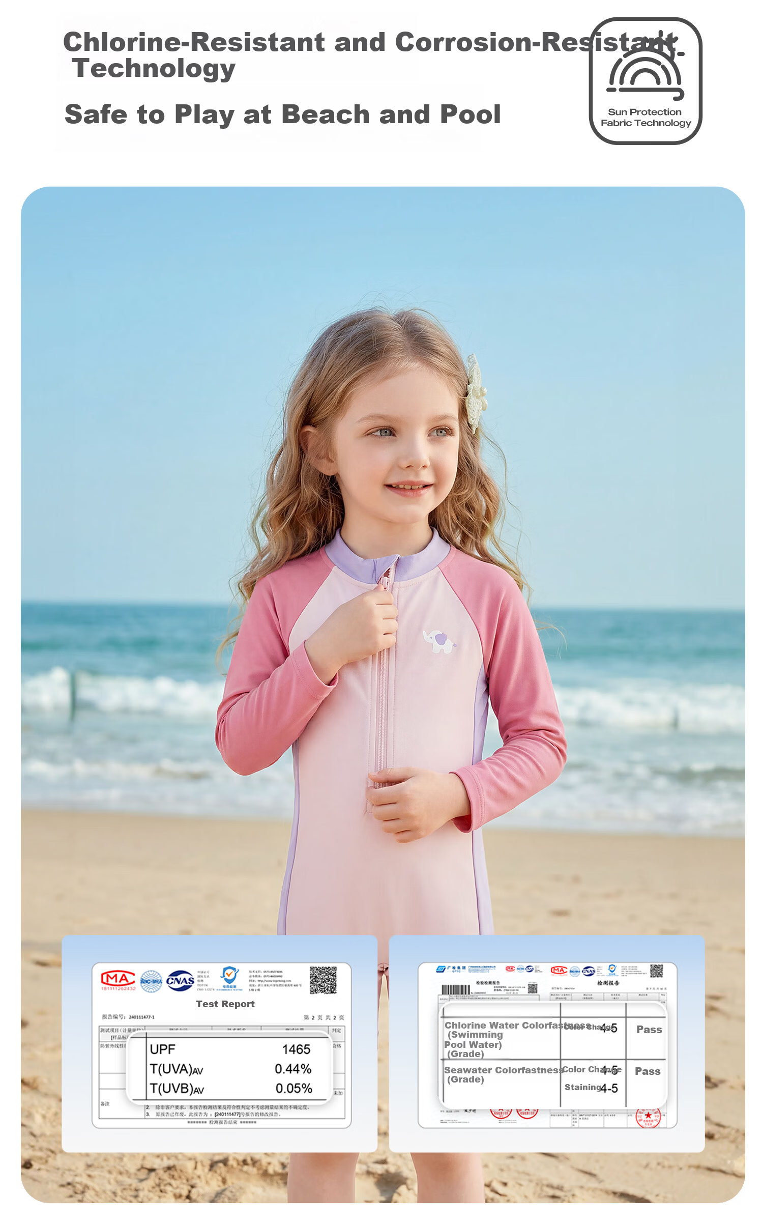 JELLYBABY 【7A Antibacterial Beach Swimming】Summer New Unisex Kids One-Piece Swimsuit for Seaside Play 5