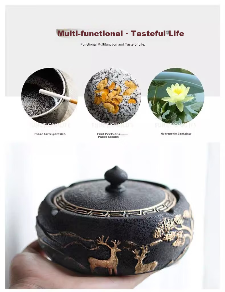 Bangu Mountain Home Ceramic Ashtray Upgrade No Lid Chinese Style Creative Personalized Office Decor 2