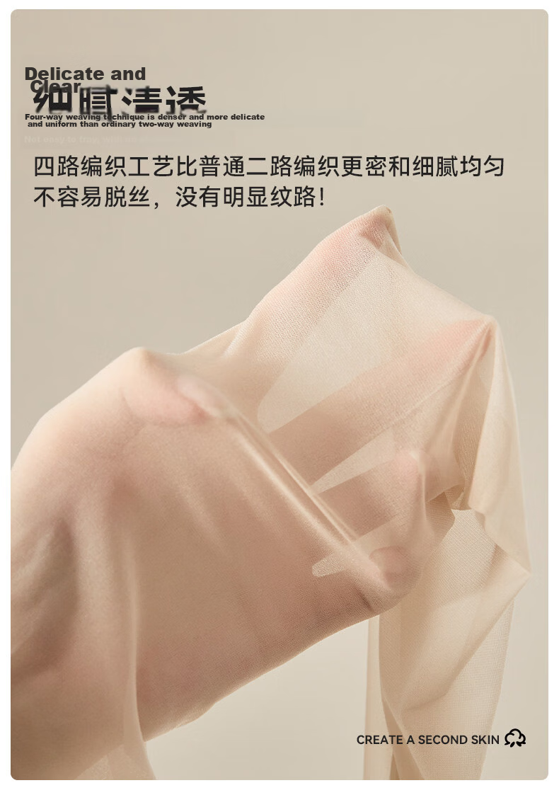 Langsha Women's Summer Ultra-Thin Sheer Pantyhose 4 Pairs Natural Bare-Look Anti-Snag High Transparency Sexy Tights 9
