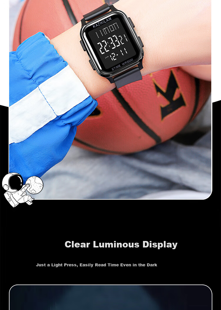 COJR Middle and High School Student Stopwatch Watch Boys Electronic Sports Waterproof Luminous 4