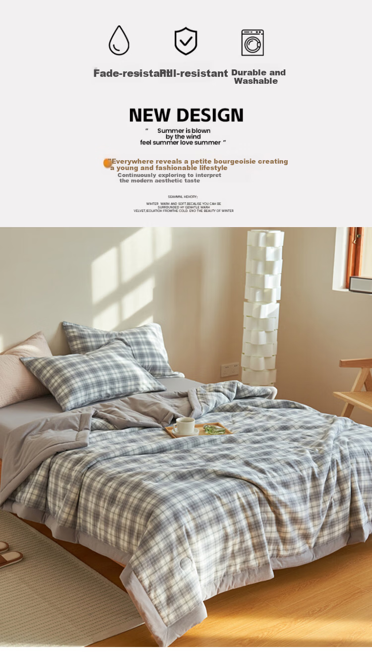 MUJI A-Class 100% Cotton Quilt Inner and Outer Cotton Quilt Thin Summer Quilt Extra Large Air Conditioning Summer Quilt 220*240cm 4