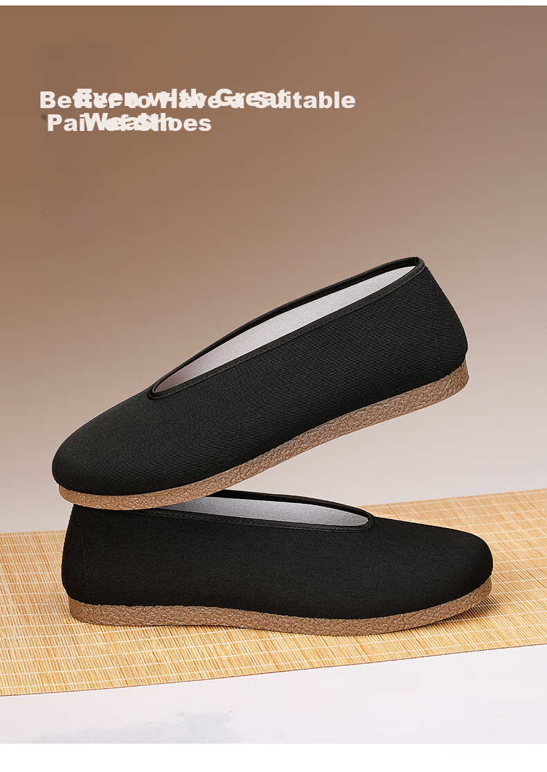 Taiheyuan Old Beijing Cloth Shoes Men Spring New Genuine Cow Tendon Non-Slip Slip-On Breathable Bamboo Fiber Odor-Resistant Cloth Shoes 25