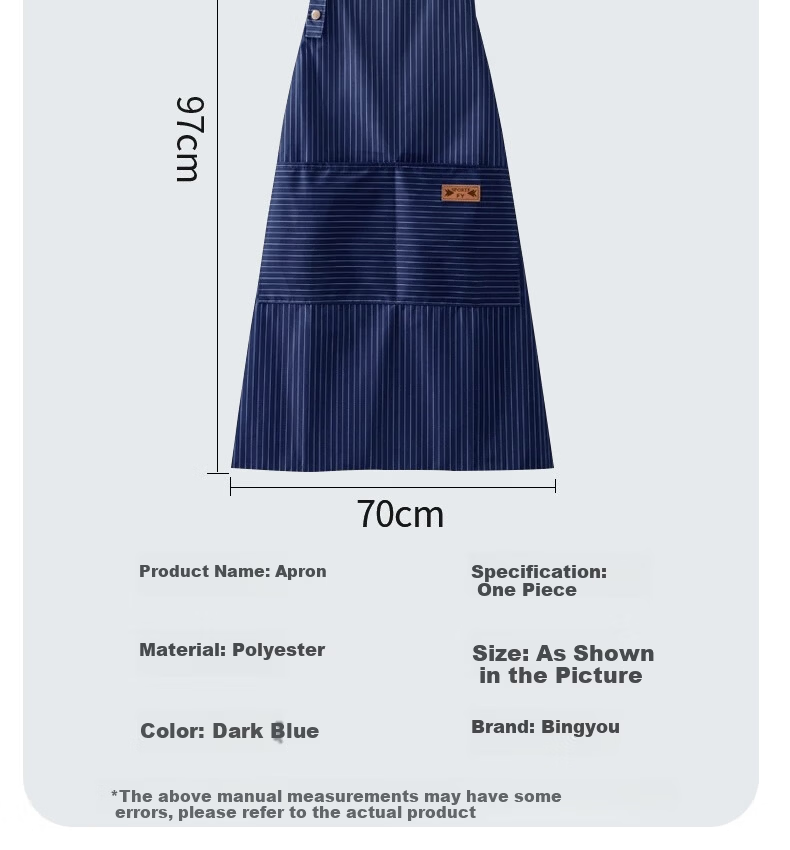 Bingyou Premium Master Edition Apron Waterproof Oil-Resistant Workwear Kitchen Restaurant Home Use Popular Cooking Apron 10