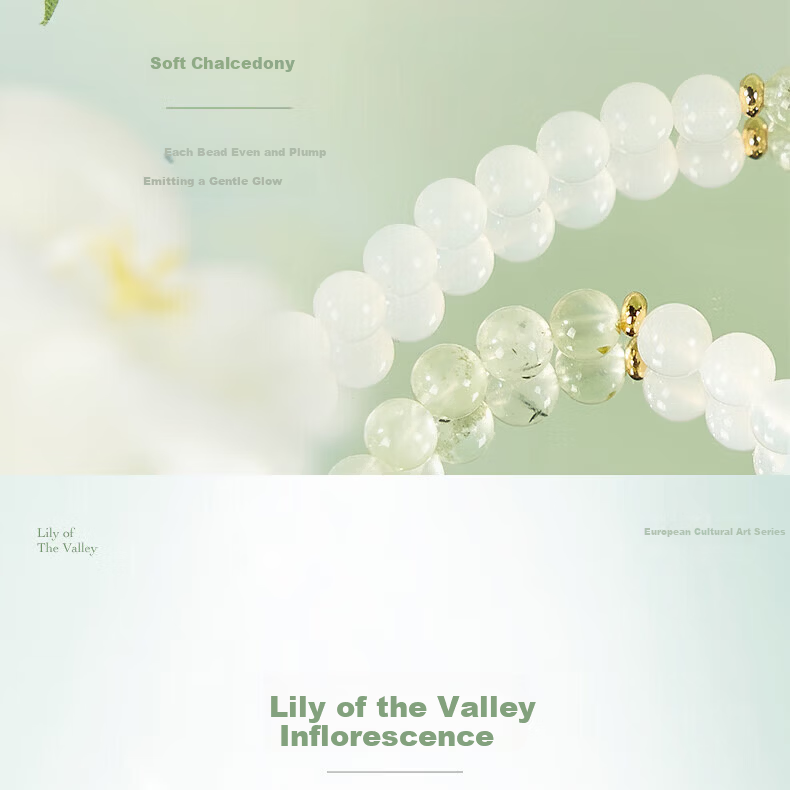 British Museum Lily of the Valley Prehnite Gradient Double-Layer Bracelet for Women Birthday Graduation Gift 6