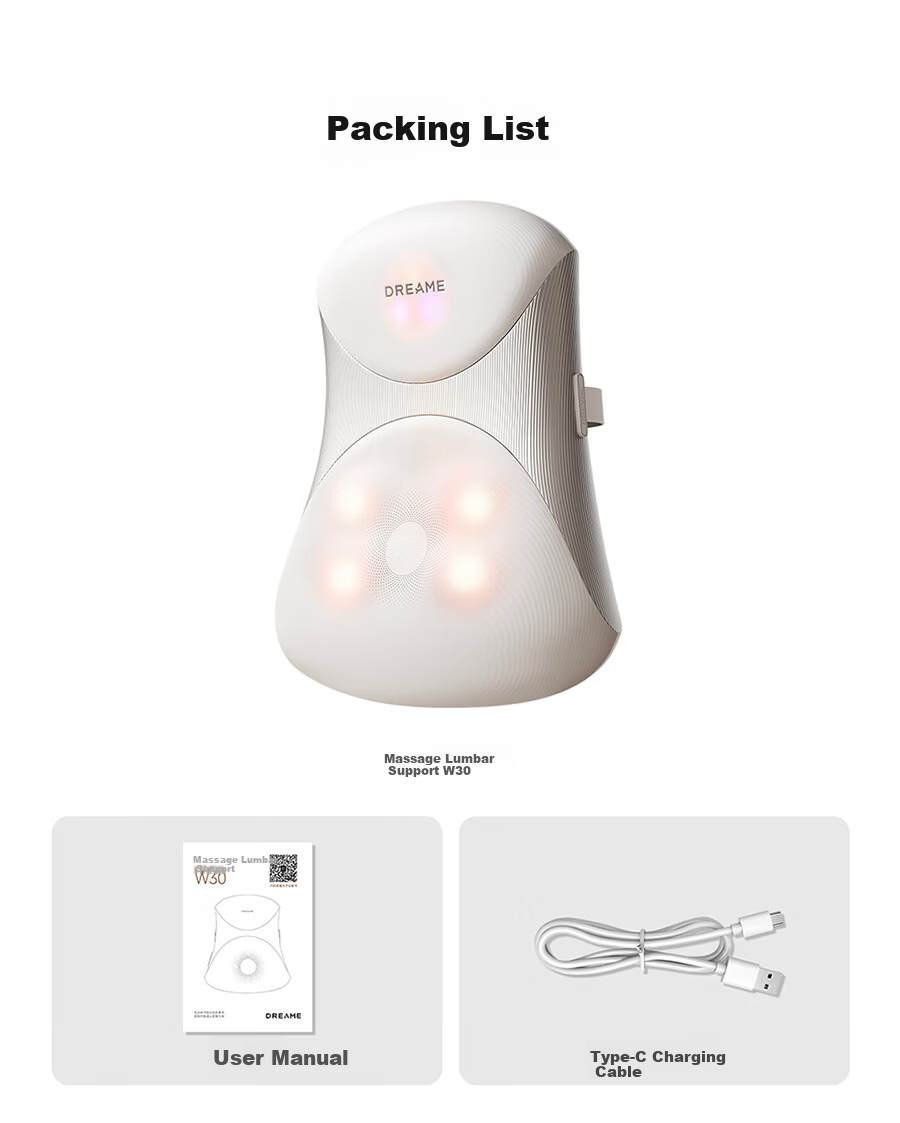 Dreame Smart Waist Massager Cushion Neck Shoulder Waist Back Leg Massager Heat Kneading Waist Protector W30 Practical Birthday Gift for Elders Parents and Friends 26